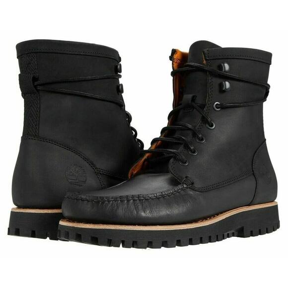 Timberland Boots Mens Size 8.5M Jacksons Landing Moc Toe Black Full Grain Combat - Picture 3 of 12